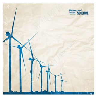 风力发电,纸,皱褶,背景