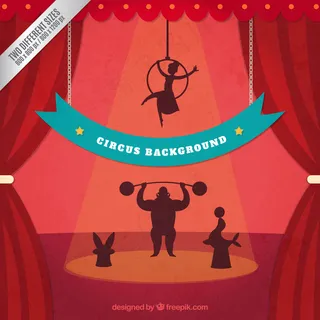 复古马戏团的剪影背景