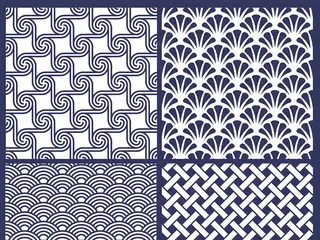 个性中式青花底纹矢量素材