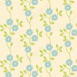 蓝色花蔓背景矢量素材图片