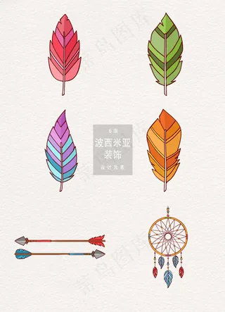 手绘波西米亚风格装饰图案