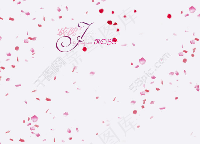 玫瑰花瓣背景图片PSD分层素材