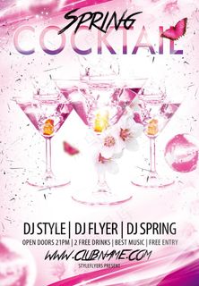 鸡尾酒之夜派对海报设计免费下载