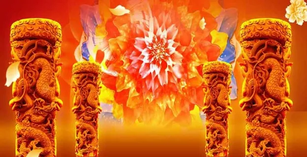 春节联欢晚会舞台背景开场视频素材