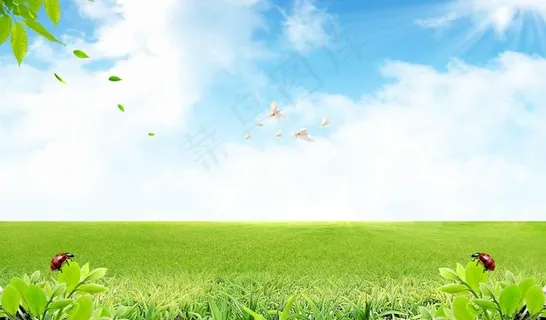 草原春天景色PSD素材