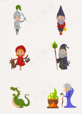 6款手绘童话人物设计