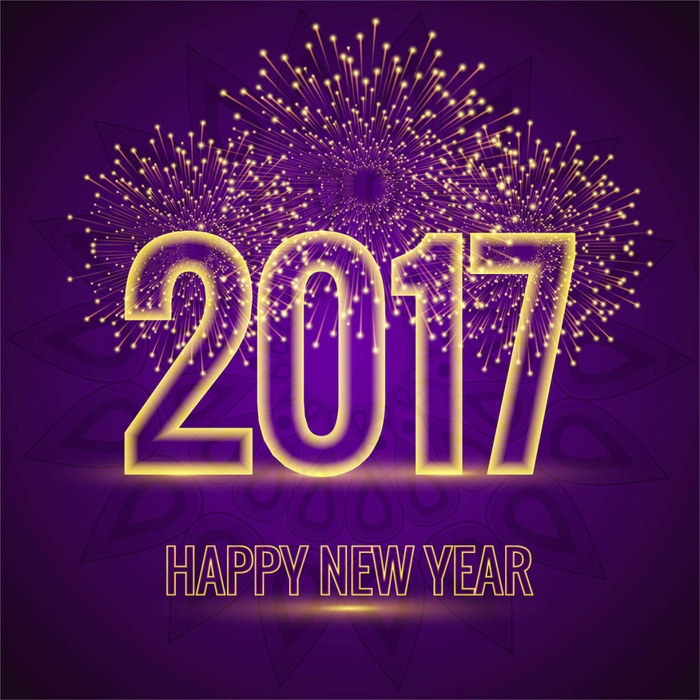 2017紫色背景烟花