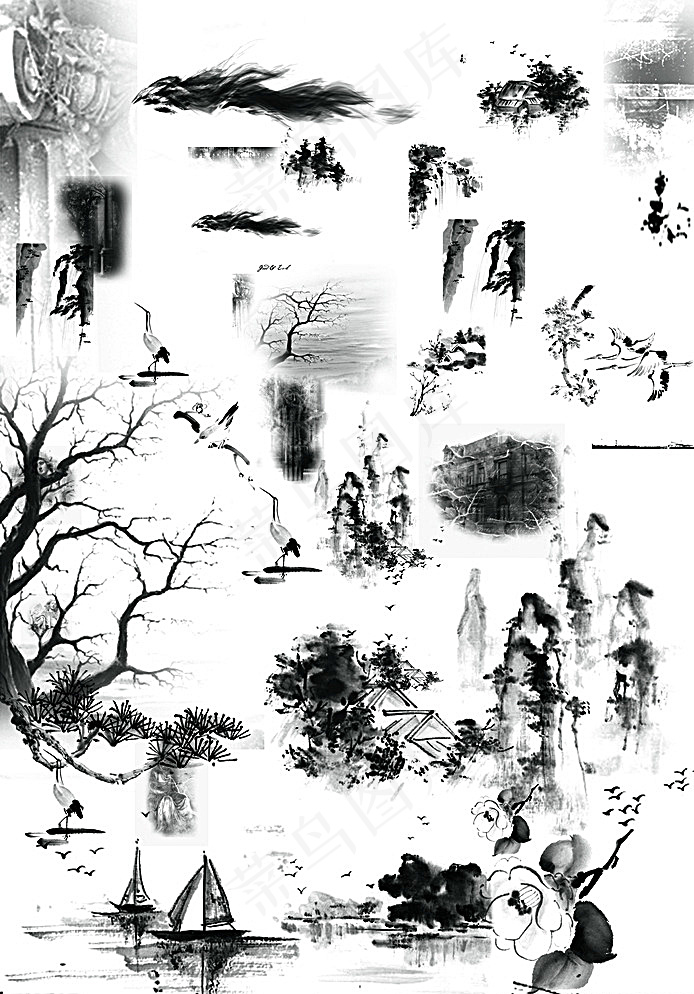 水墨画素材图片