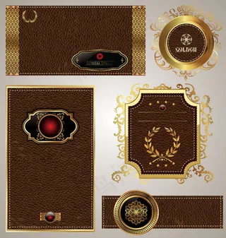 欧式皮革标签01—矢量素材