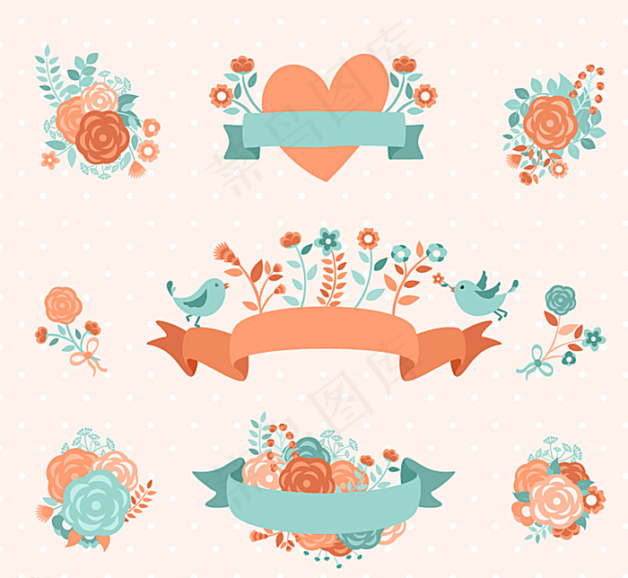 花朵与丝带图片