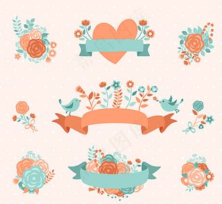 花朵与丝带图片