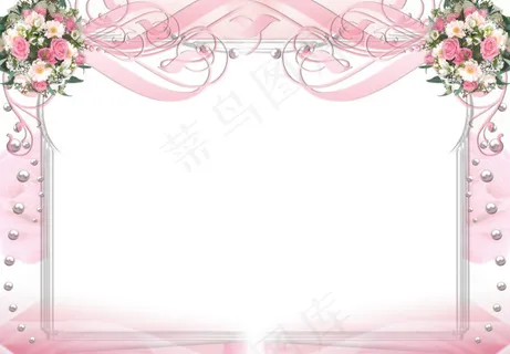 粉红色花纹相框