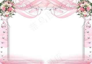 粉红色花纹相框