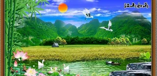 山水风景画图片