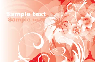 粉色花纹文本背景矢量素材-1