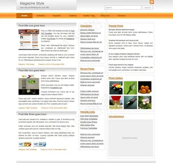 橙色导航网站模版图片