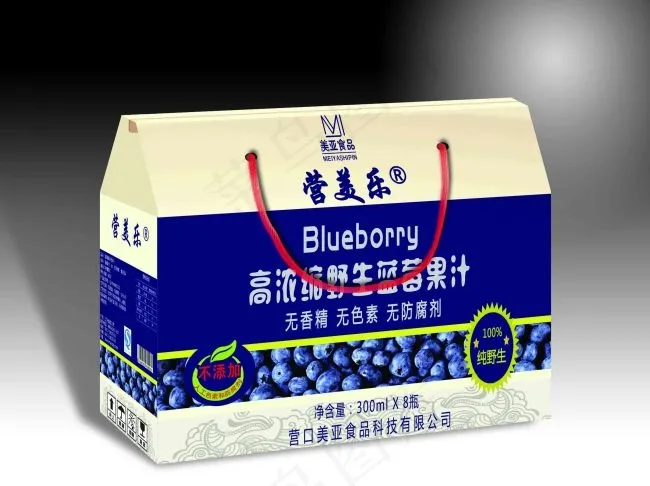 蓝莓汁产品包装效果图