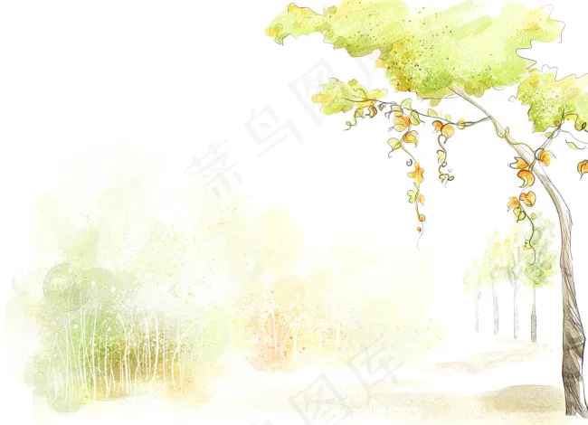唯美的树藤psd模版下载