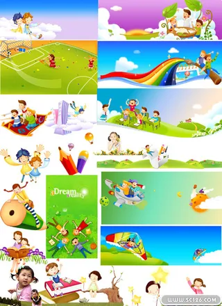 卡通六一儿童节PSD素材