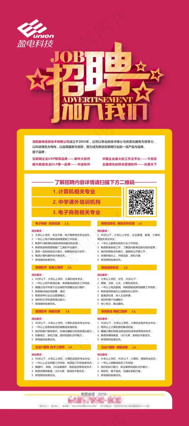 招聘海报 招聘易拉宝 招聘展架cdr矢量模版下载