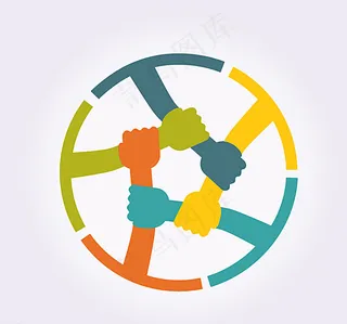 彩色手臂组合圆环图片