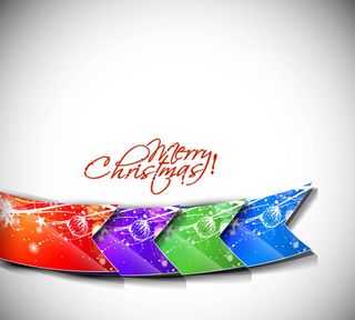 圣诞树圣诞球旗帜矢量素材