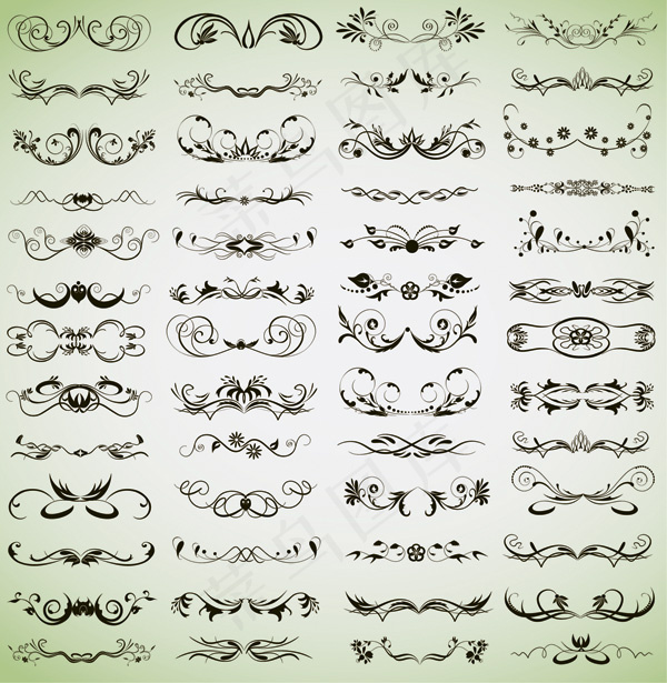 时尚花纹花边矢量变化