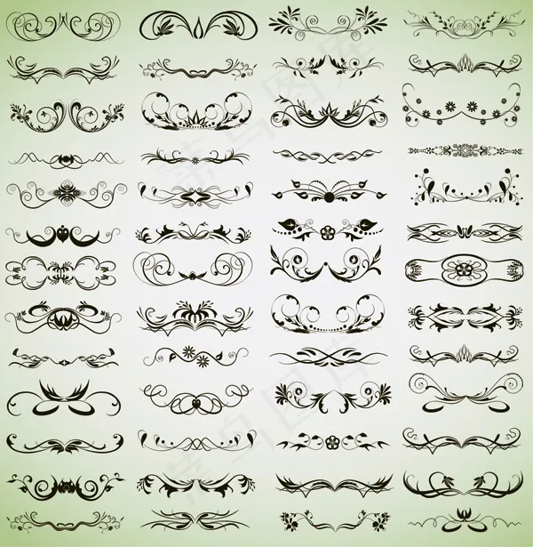 时尚花纹花边矢量变化eps,ai矢量模版下载