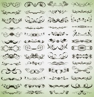 时尚花纹花边矢量变化