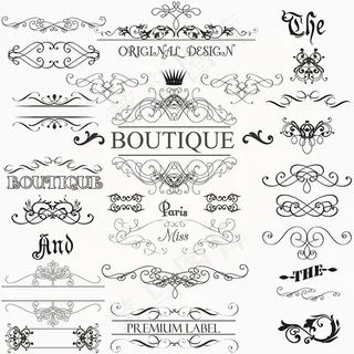 欧式装饰花纹花边设计矢量素材