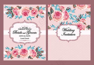 玫瑰花精美邀请函设计