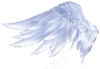 半边白色天使翅膀免扣素材