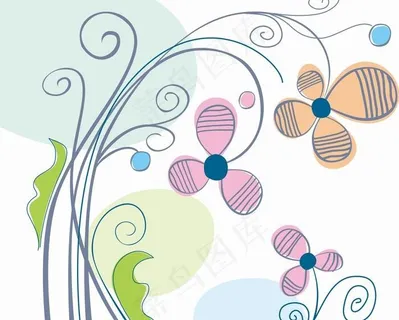 韩国花卉植物矢量图库14