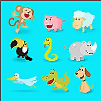 Q版卡通动物图片ai矢量模版下载