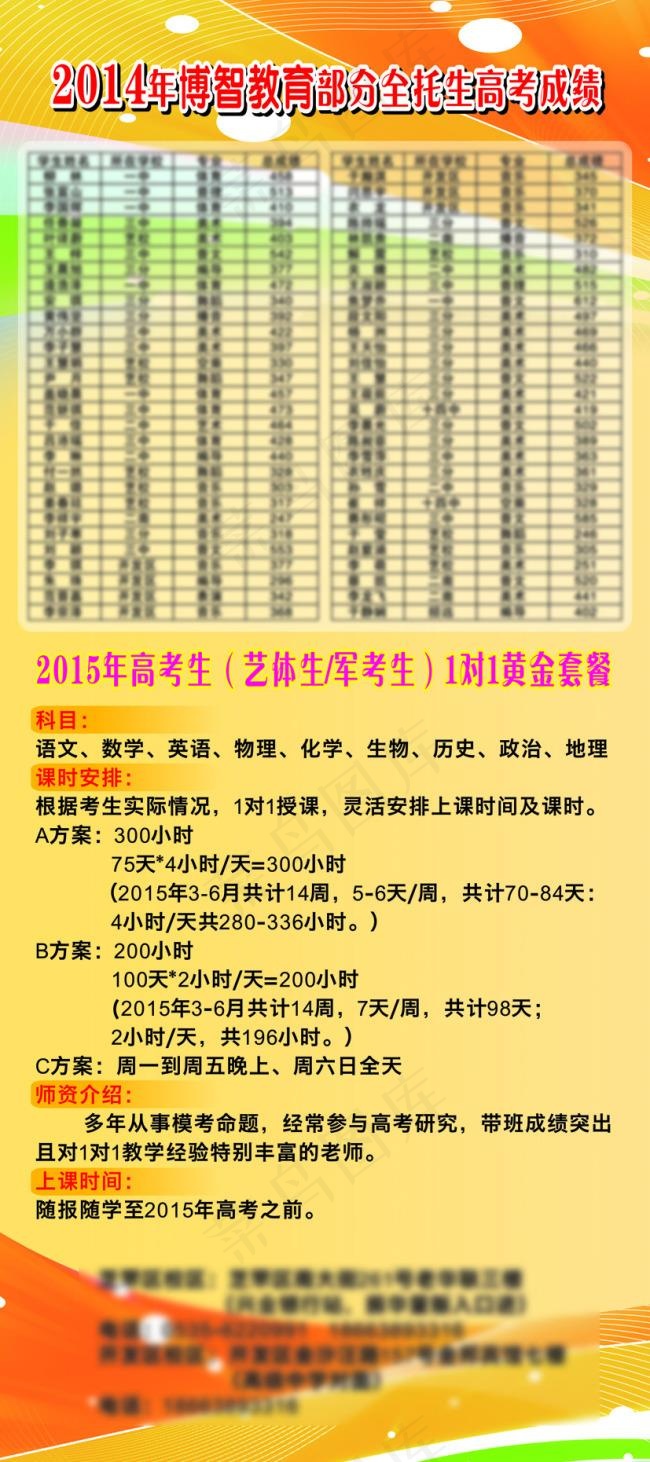 展架黄底渐变海报招生海报辅导班cdr矢量模版下载
