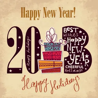 复古风格2013新年背景矢量素材