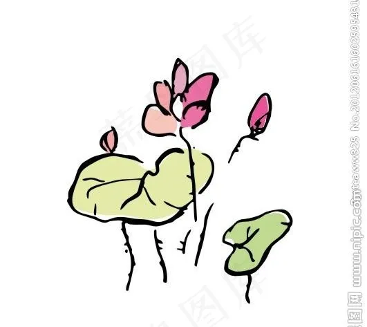 矢量抽象荷花图片cdr矢量模版下载