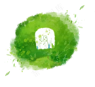 小清新圆圈圆环不规则几何免扣元素