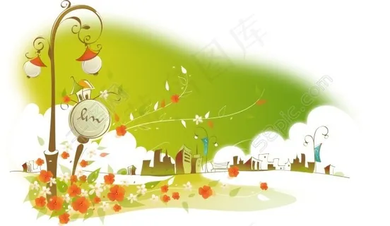 矢量手绘春天素材