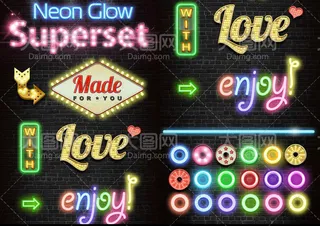 超酷的霓虹灯艺术字设计PS样式