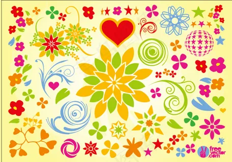 好看的花瓣花纹花边矢量图