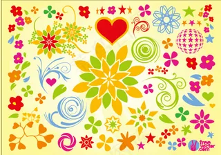 好看的花瓣花纹花边矢量图