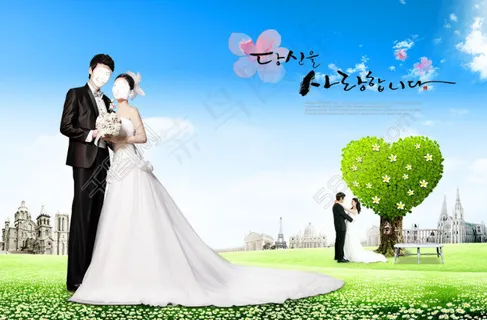 春天婚纱照图片