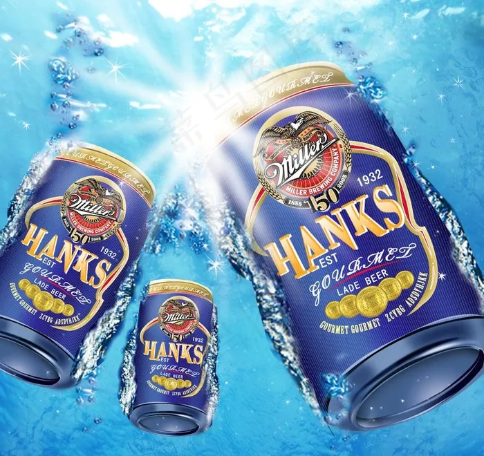 易拉罐啤酒包装图片psd模版下载