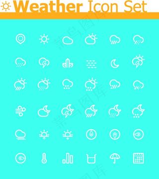 精美天气图标设计矢量素材
