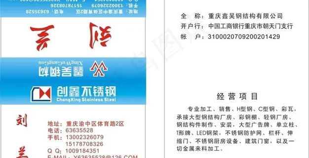 建材装饰名片模板图片