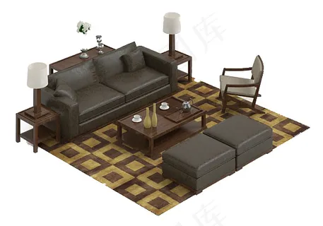 沙发模型模板