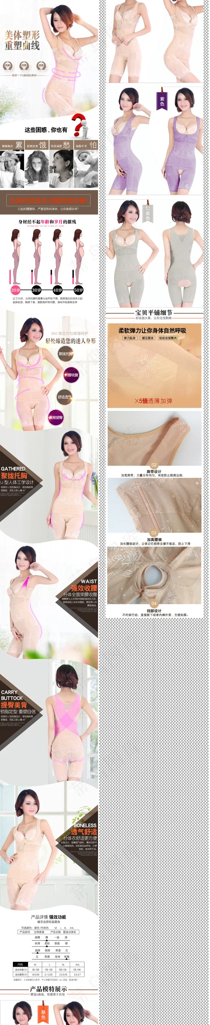 2016新款塑身衣分体衣美体内衣详...(790X13254(DPI:72))psd模版下载