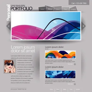 灰色网页模板矢量素材下载