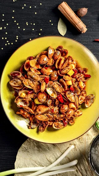 爆炒花贝高清摄影图片